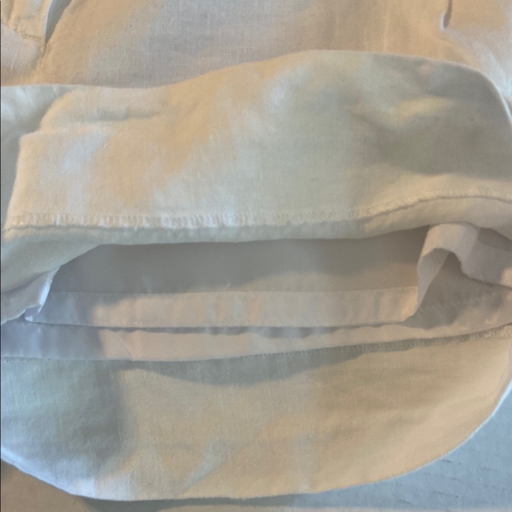 LOFT White Tailored 100% Linen Summer Shorts with Belt 3472 - Picture 7 of 7